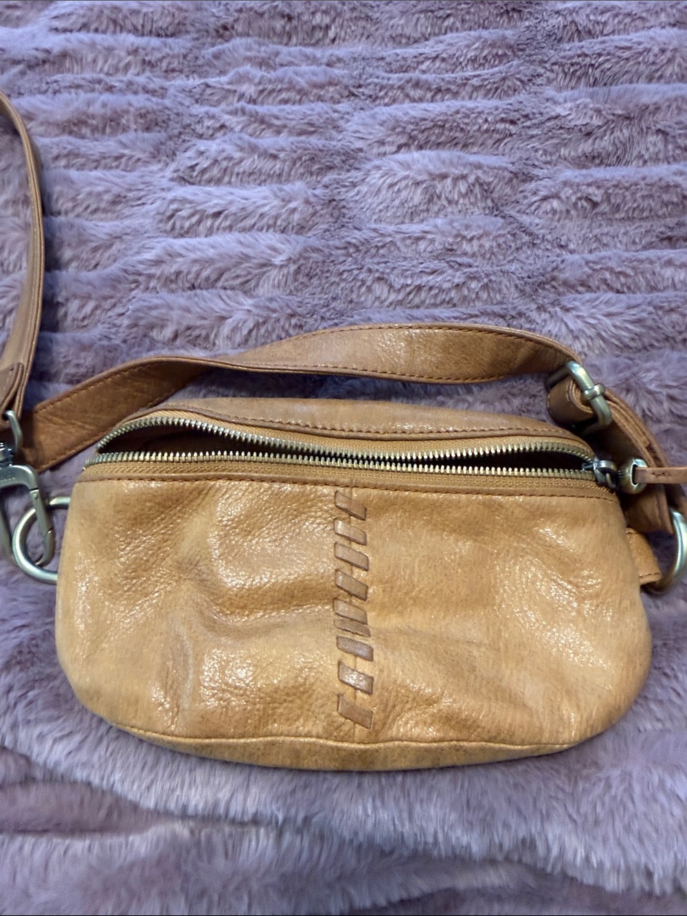 HOBO Tan Leather Crossbody Belt Bag